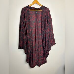 Riley + James Kimono Cardigan Plus Size 18-20 W Shiffon Boho Paisley Lightweight